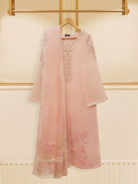 open lace back dress Bint E Noor Embroidered Organza Dress