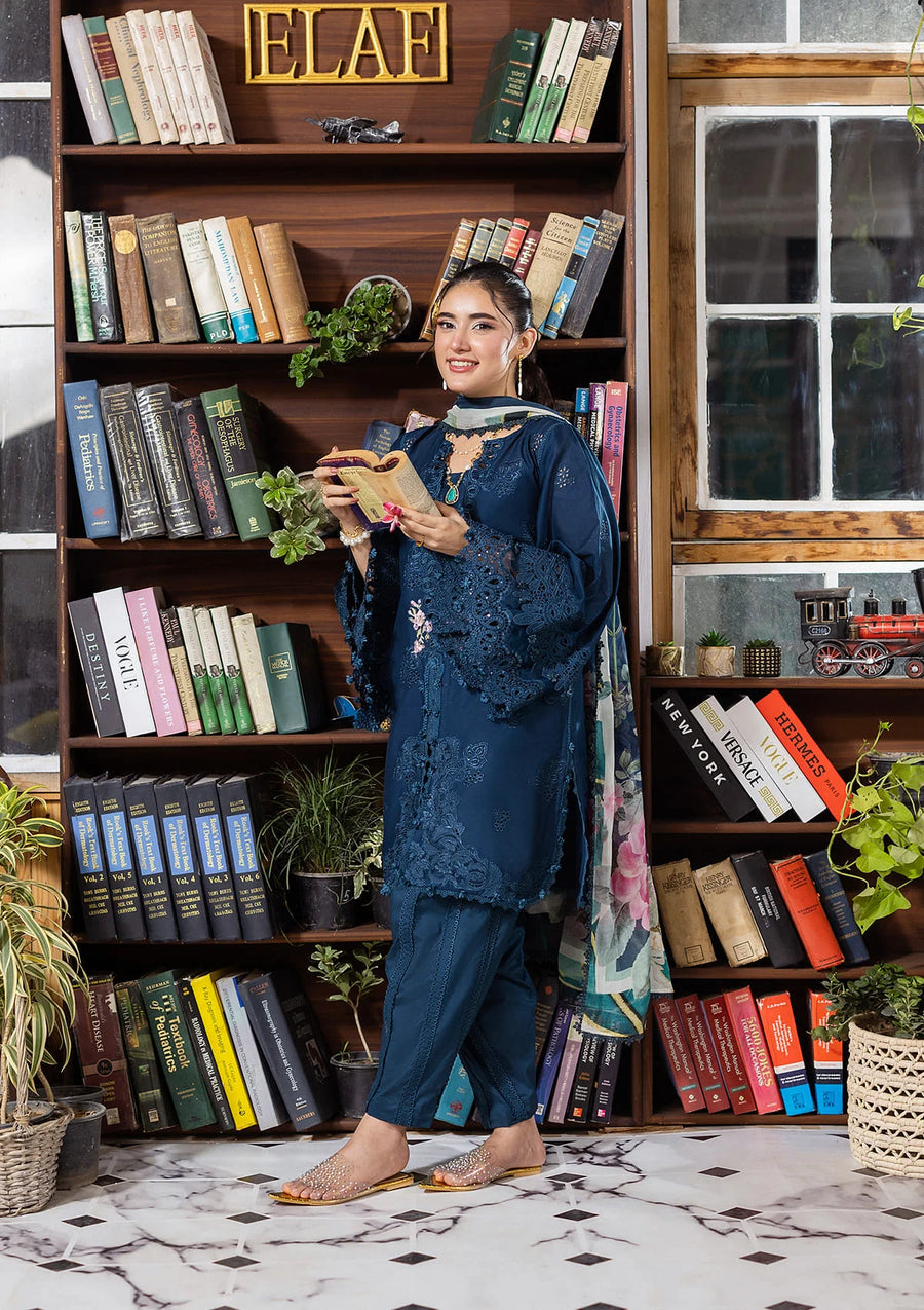 Elaf Premium EEC-4B Serenaire Chikankari With Chiffon 2025