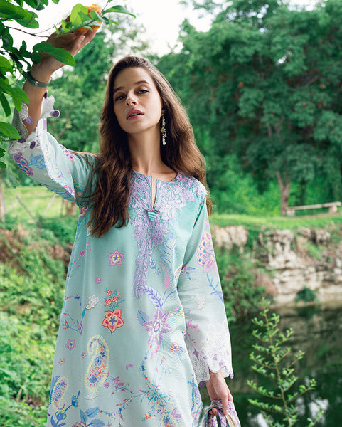 Roheenaz | Garden Veal Printed Lawn 25 | Rosey Daze main image 0