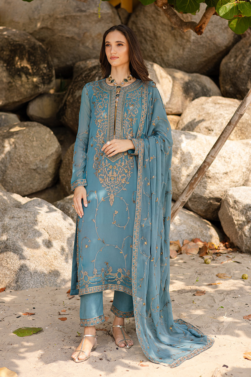 Freesia Premium Aarvi - FW40059 Zyra Embroidered Chiffon 2025