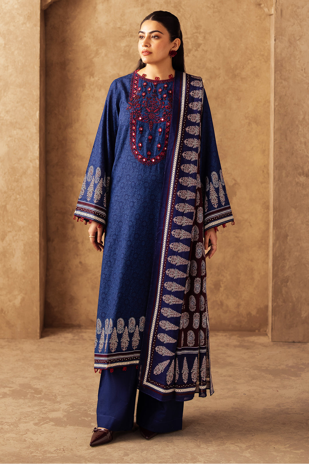 Zellbury Embroidered Shirt Dupatta - 0172 Essential Winter Collection 2025