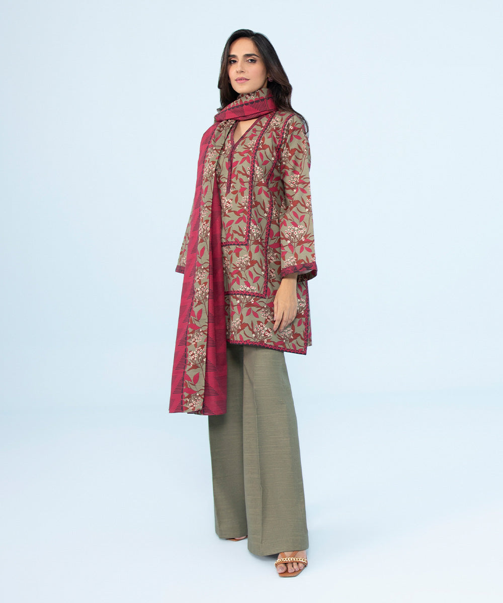 Sapphire U3P-DY23V9-2 3 Piece Printed Khaddar Suit Winter Collection