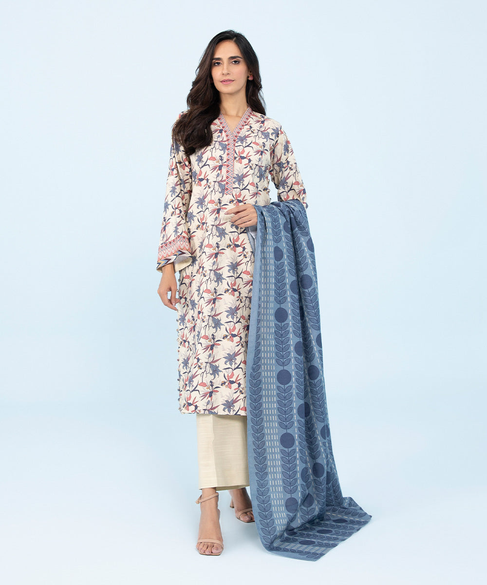 Sapphire U3P-DY23V9-3 3 Piece Printed Khaddar Suit Winter Collection