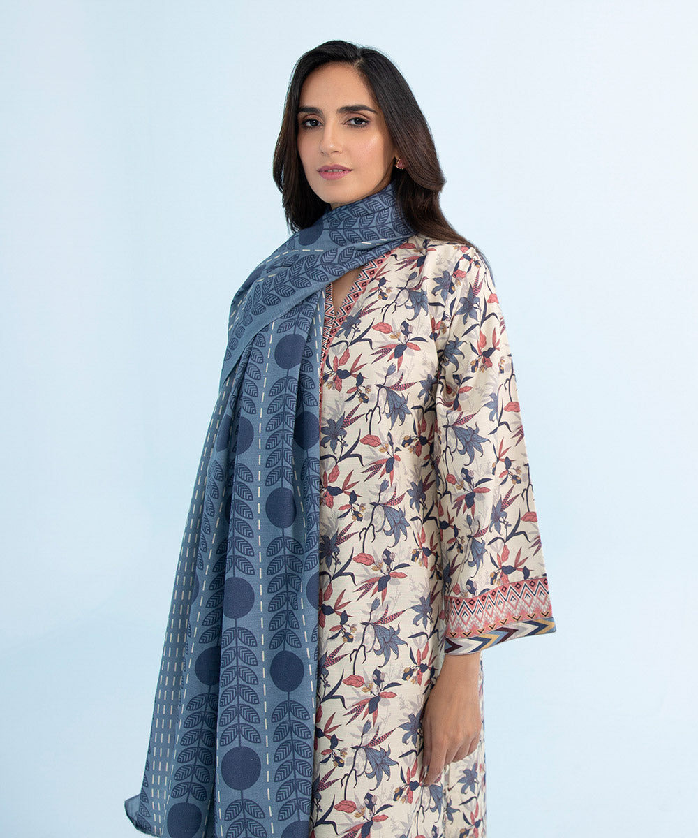 Sapphire U3P-DY23V9-3 3 Piece Printed Khaddar Suit Winter Collection