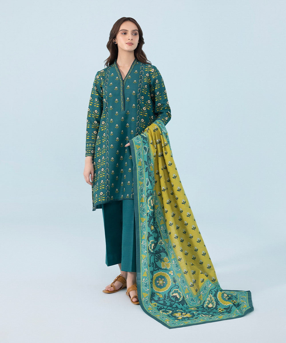 Sapphire U3P-DY23V9-21 3 Piece Printed Khaddar Suit Winter Collection