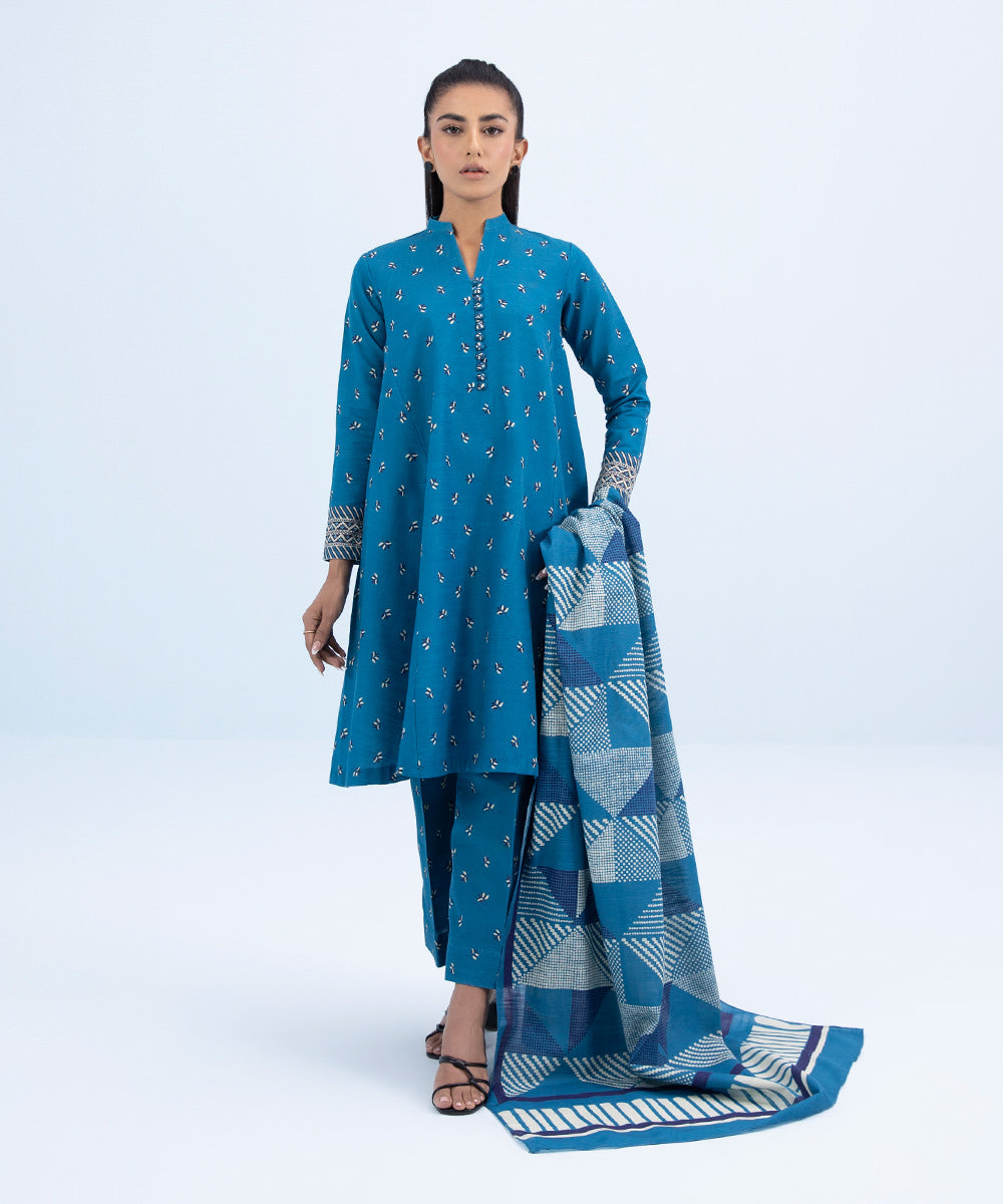 Sapphire U3P-DY23V9-30 3 Piece Printed Khaddar Suit Winter Collection