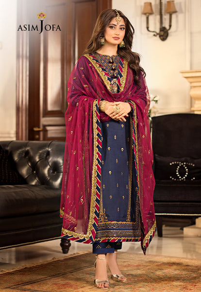 asim jofa blue dress AJSM-31 | MEERUB 23 main image 0