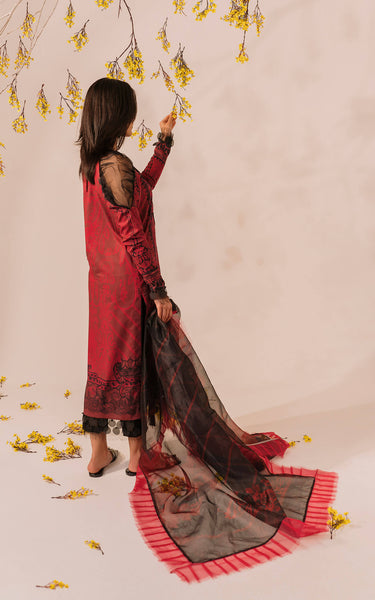 Meraki by Asifa and Nabeel Unstitched Embroidered Lawn 3 Pcs Suit AN26UM MSSL-02  Peach Sorbet - Summer