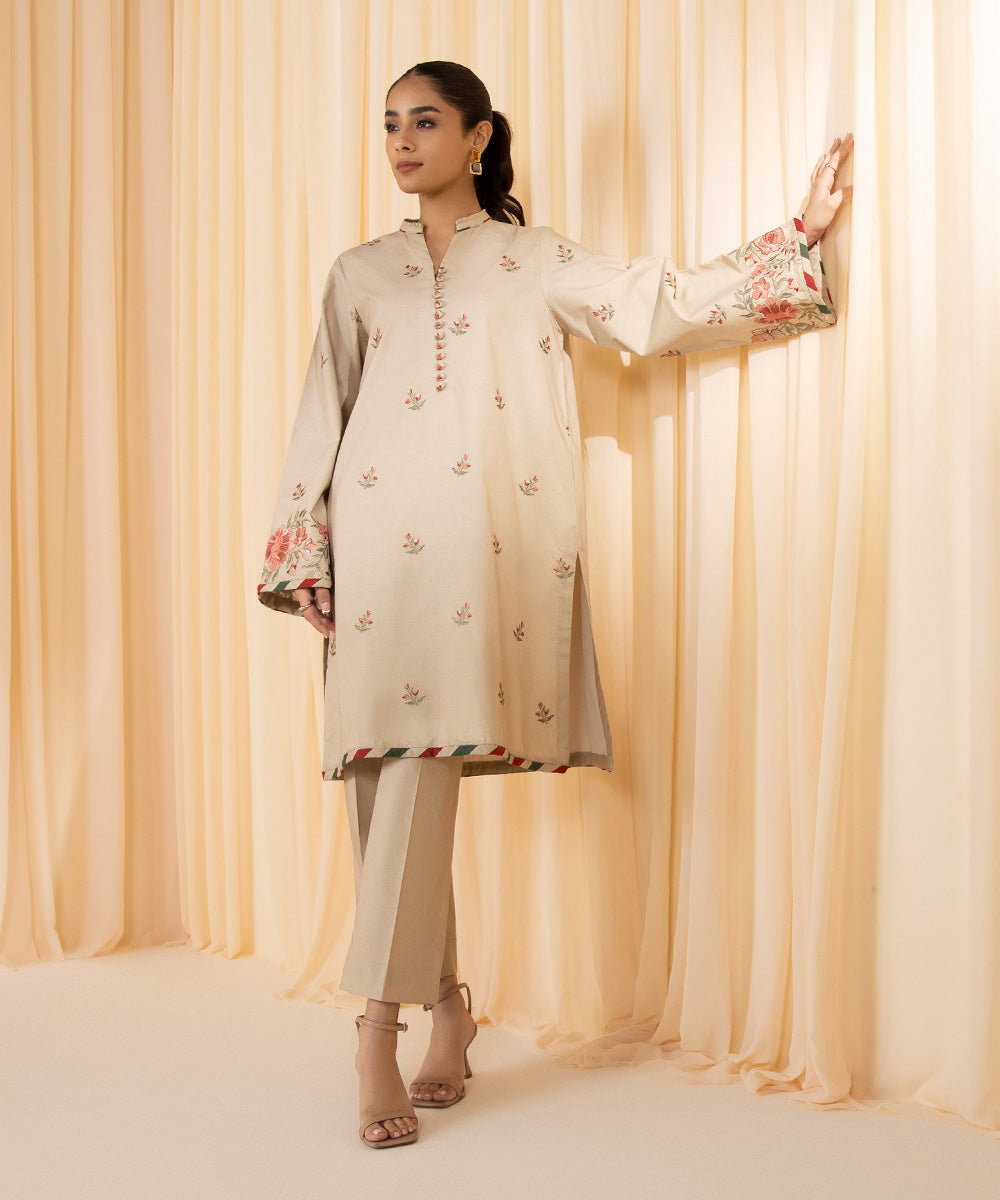 Sahar Pret Casual Cambric 2 Piece Suit SSFE23-05 Saffron Glow