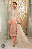 Maria B MPC-22-208-Cream and Coral Pink Wedding Chiffon Collection 2022