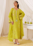 Farah Talib Aziz Marija Kiwi Green Embroidered Shirt And Dupatta Lea Fall 2024