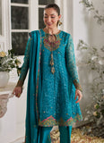 Farah Talib Aziz Ivalia Teal Shirt and Dupatta Mayna Festive Luxe 2024