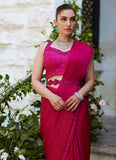 Farah Talib Aziz Vezeen Magenta Saree Mayna Festive Luxe 2024