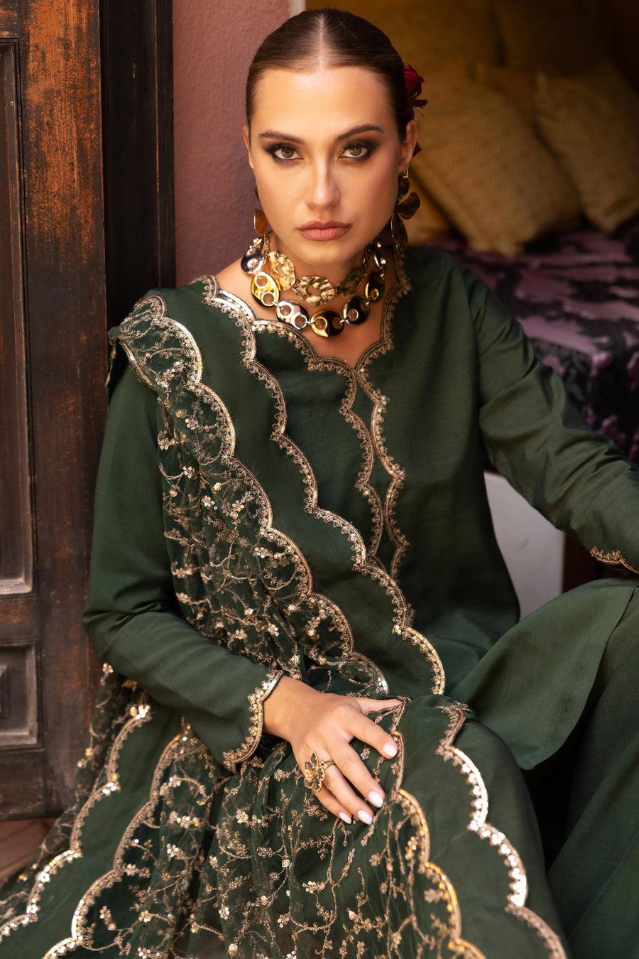 Charizma CMA-5-139 GREEN Farshi Shalwar 2025 Sara Clothes Charizma CMA-5-139 GREEN Farshi Shalwar 2025 Sara Clothes