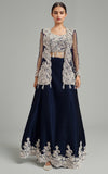 Thread & Motifz Net Embroidered Jacket With Embroidered Tube And Skirt 9450 Formal Pret 2024