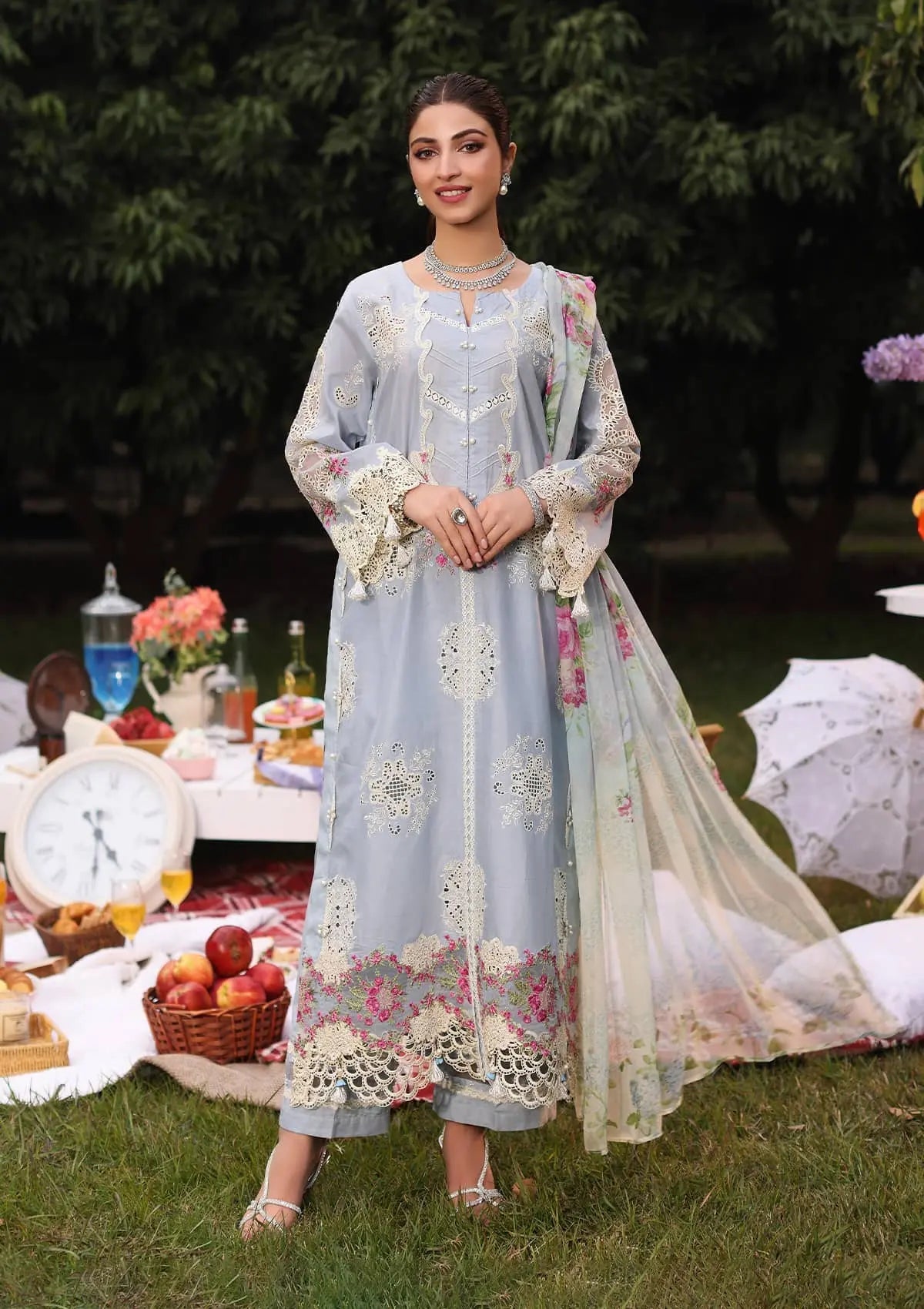 Kahf Premium KFL-08A FIRUZE Festive Lawn Collection 2024