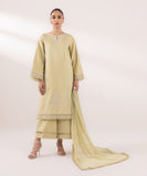 Sapphire  3 Piece Embroidered Cotton Satin Suit 0U3PELX24V55 Intermix Collection 2024