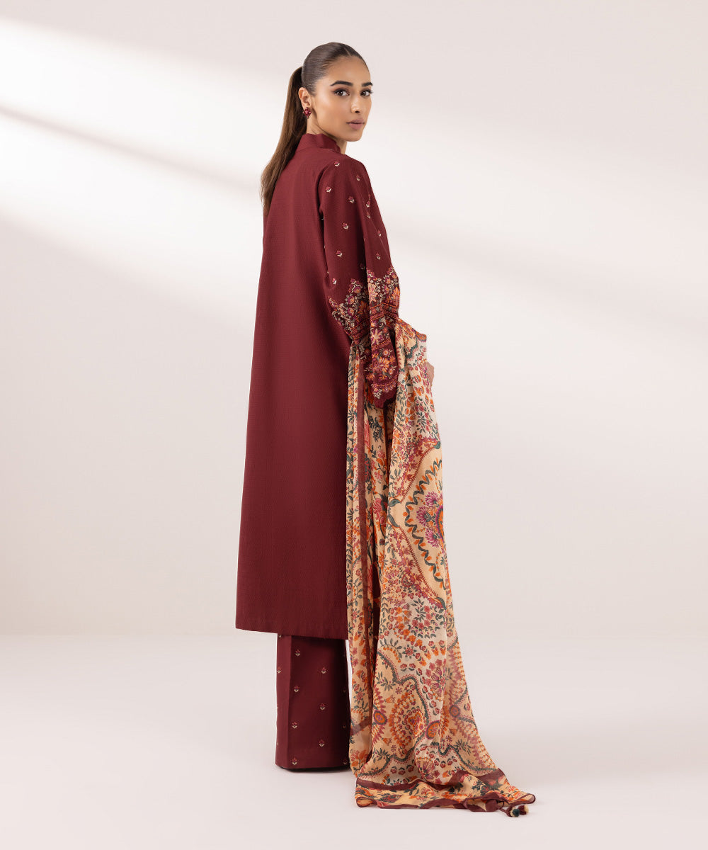 Sapphire 3 Piece Embroidered Dobby Suit 0U3PEST24V56 Intermix Collecti ...