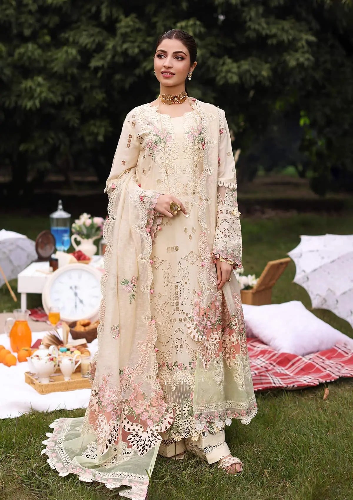 Kahf Premium KFL-07 SHIREEN Festive Lawn Collection 2024