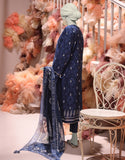 Junaid Jamshaid 3PC-JJLS-W-JW-24-1728 Blue Slub Embroidered Shades Of Summer 2025