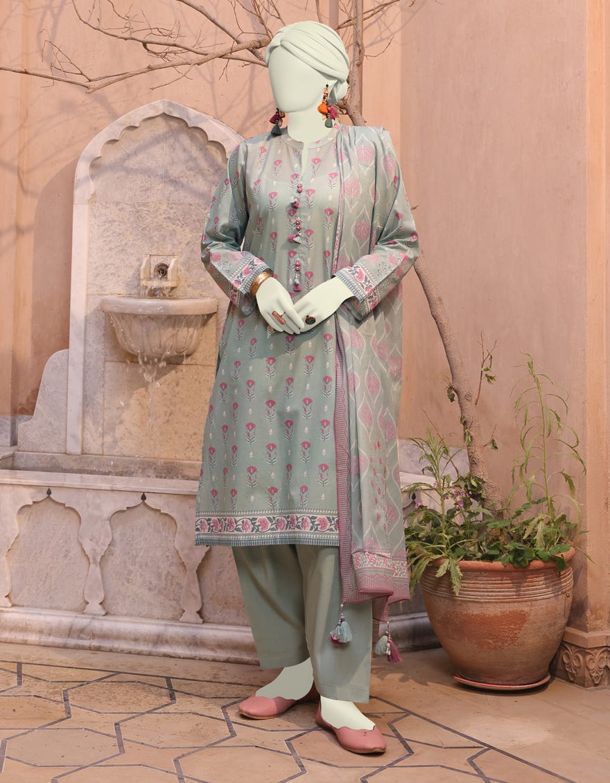 Junaid Jamshaid Green 3PC JLAWN-S-24-164 Eid Ul Adha Lawn Collection 2024
