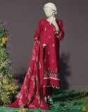 Junaid Jamshaid 3PC-JJLS-W-JW-24-1745 Maroon Cambric Embroidered Shades Of Summer 2025