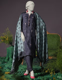 Junaid Jamshaid 3PC-JJLS-W-JWU-24-1795 Blue Viscose Embroidered Shades Of Summer 2025