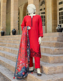 Junaid Jamshaid Red Textured 3 PC | JLAWN-S-24-450 Casuals Eid Prets Collection 2024