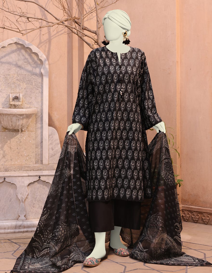 Junaid Jamshaid Black 3PC JLAWN-S-24-544 Eid Ul Adha Lawn Collection 2024