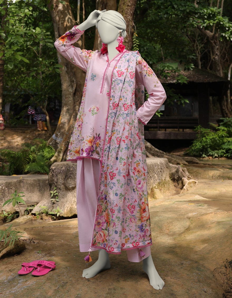Junaid Jamshaid 3PC-JLAWN-S-25-3042 Multicolor Lawn Printed Shades Of  Summer 2025