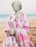 Junaid Jamshaid 3PC-JLAWN-S-25-3051 Pink Lawn  Printed Shades Of Summer 2025