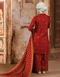 Junaid Jamshaid 3PC-JLAWN-S-25-3133 Maroon Lawn  Printed Shades Of Summer 2025