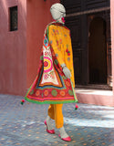 Junaid Jamshaid 3PC-JLAWN-S-25-3145 Yellow Lawn  Printed Shades Of Summer 2025