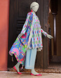 Junaid Jamshaid 3PC-JLAWN-S-25-3146 Blue Lawn  Printed Shades Of Summer 2025