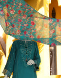Junaid Jamshaid 3PC-JLAWN-S-25-3158 Green Jacquard Embroidered Shades Of Summer 2025