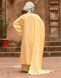 Junaid Jamshaid 3PC-JLAWN-S-25-3180 Yellow Doria Dyed  Shades Of Summer 2025