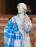 Junaid Jamshaid 3PC-JLAWN-S-25-3190 Blue Lawn Embroidered Shades Of Summer 2025