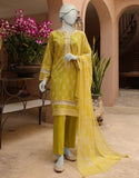 Junaid Jamshaid 3PC-JLAWN-S-25-3294-B Yellow Lawn Embroidered Shades Of Summer 2025