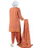 Junaid Jamshaid 3PC-JLAWN-S-25-806 Rust Lawn  Printed Shades Of Summer 2025