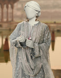 Junaid Jamshaid 3PC-JLAWN-S-25-818 Grey Lawn  Printed Shades Of Summer 2025