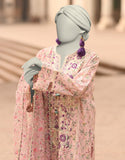 Junaid Jamshaid 3PC-JLAWN-S-25-839 Pink Lawn Embroidered Shades Of Summer 2025