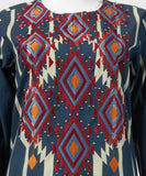 Junaid Jamshaid  JLS-S-26-747/S Coastal Geometry-03 Blue Pre Winter Collection 2026