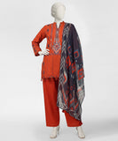 Junaid Jamshaid  JLS-S-26-748/S Coastal Geometry-04 Orange Pre Winter Collection 2026