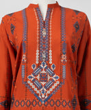Junaid Jamshaid  JLS-S-26-748/S Coastal Geometry-04 Orange Pre Winter Collection 2026