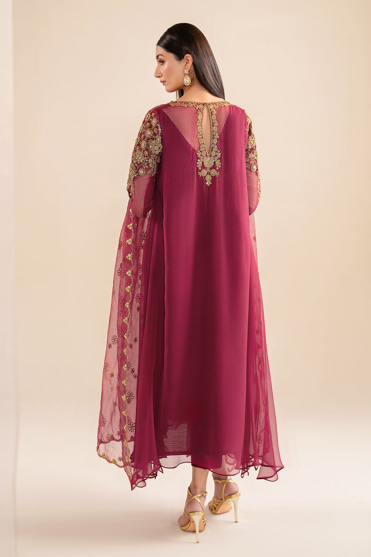 Baroque Embroidered Chiffon PR-916 Formal Pret 2024 Sara Clothes Baroque Embroidered Chiffon PR-916 Formal Pret 2024 Sara Clothes