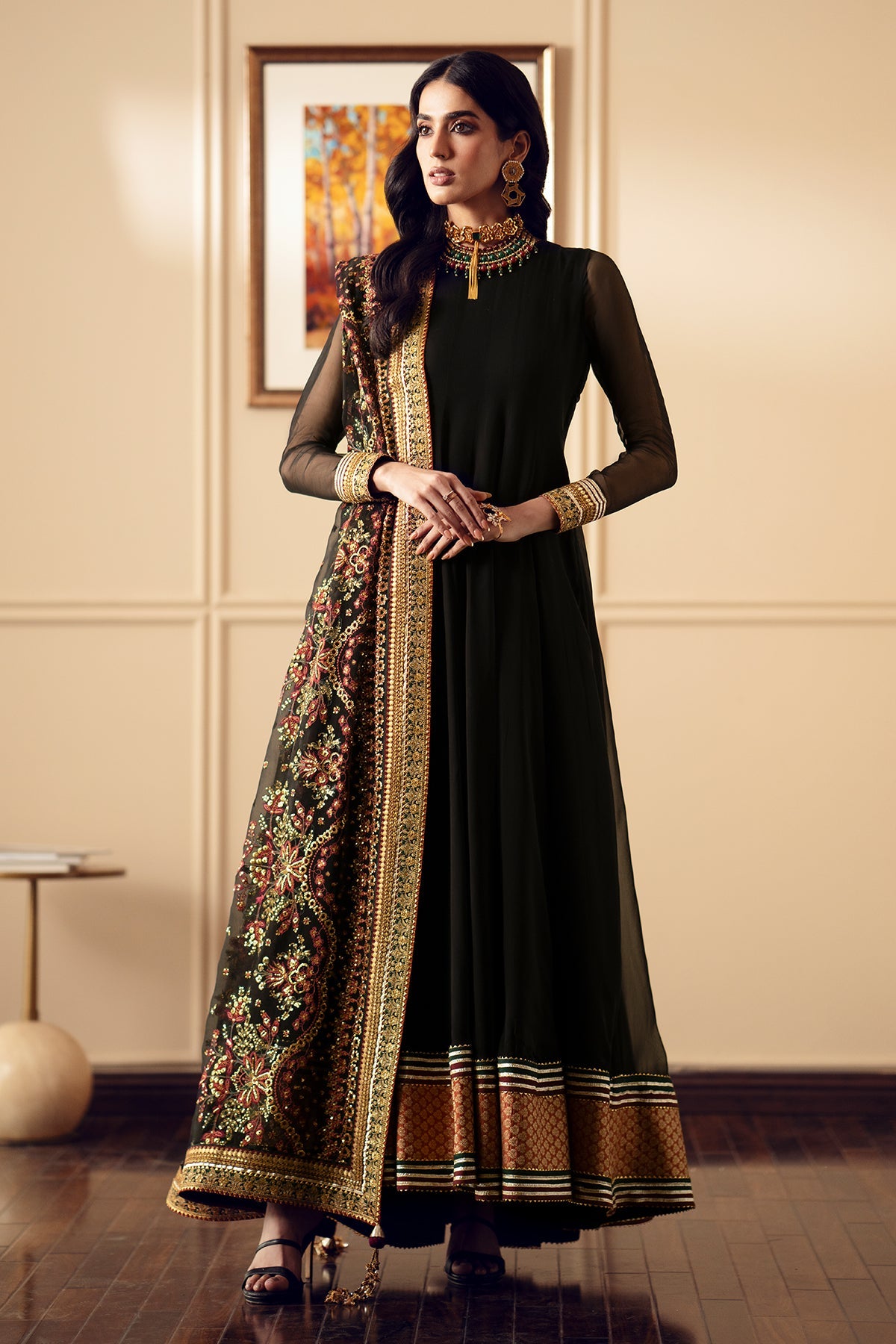 Baroque Embroidered Chiffon PR-892 Formal Pret 2024 Sara Clothes Baroque Embroidered Chiffon PR-892 Formal Pret 2024 Sara Clothes