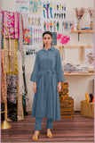 Blue button-down shirt and trousers set by Sara Clothes