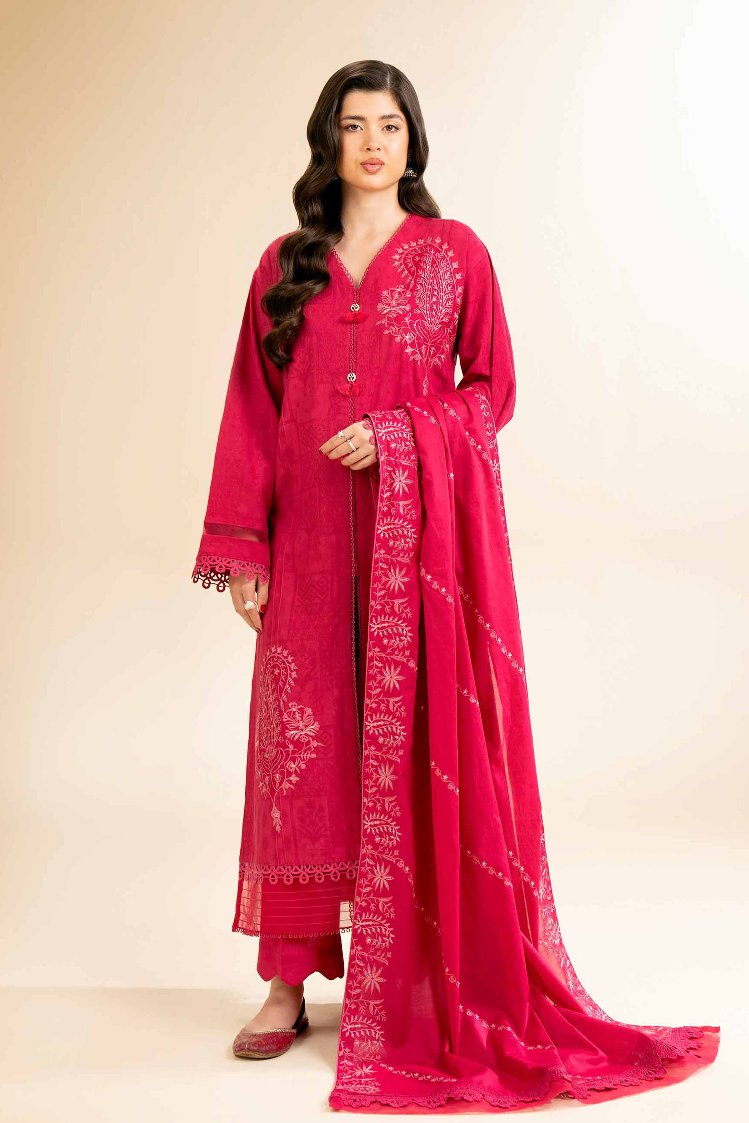 Linen Embroidered Lawn Nishat Clothing Brand Nishat Linen Piece Jacquard  Embroidered Suit 42501047 Spring Sum  Sara