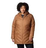 Camel Brown Women's Plus Size Slim Coat - Luxurious & Stylish - Long Hooded Design - Columbia