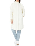Eggshell White Women's Slim-Fit Inner, Oversized Quilted Coat - AmEss